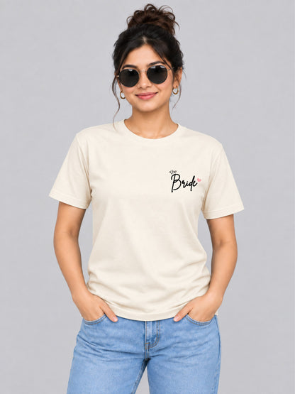 Bride & Groom Couple T Shirts - cream front product