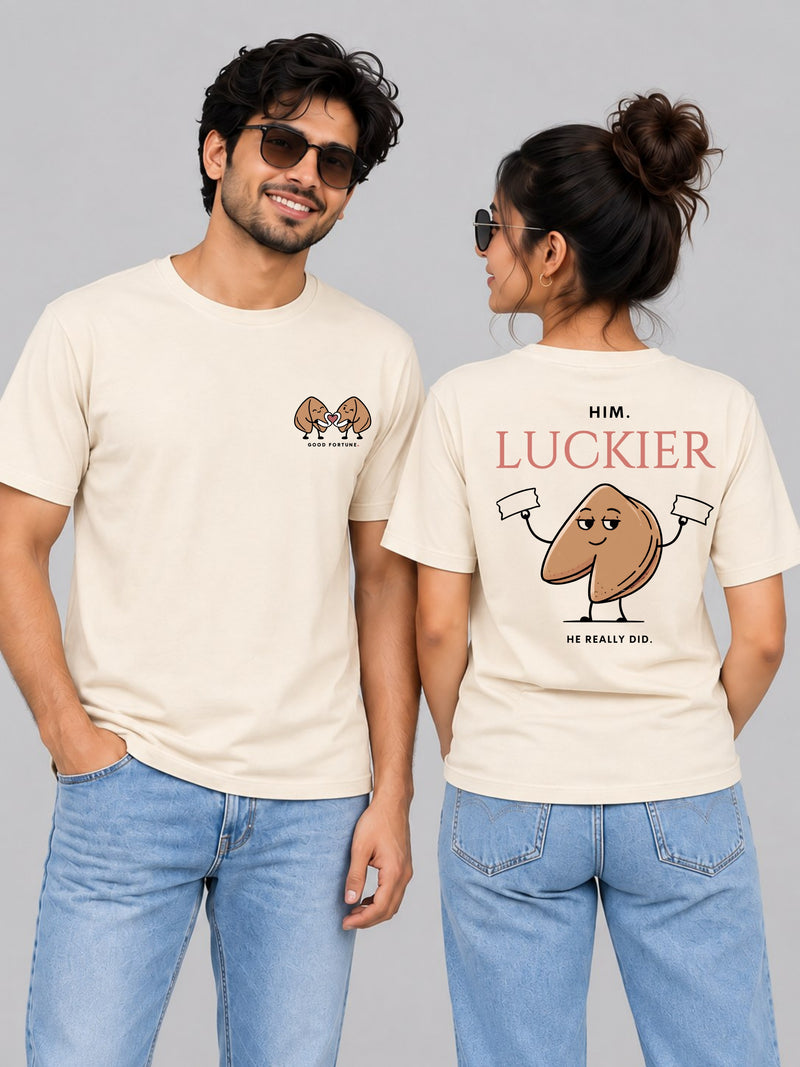 Good Fortune Couple T Shirts - couple cream front hero